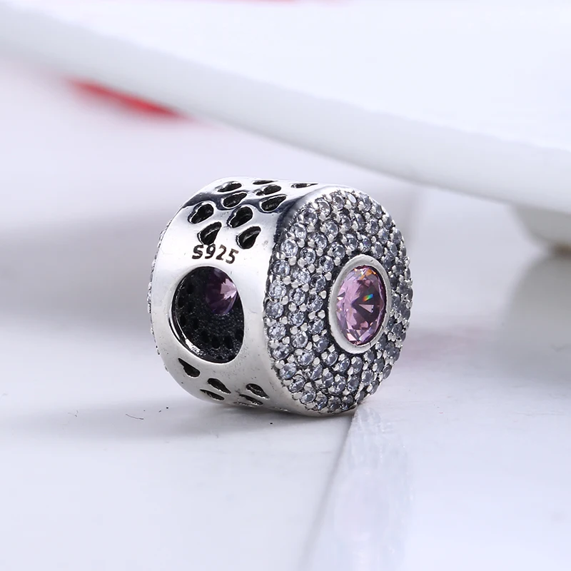 High Quality 925 Sterling Silver Luxury Shinning Pave CZ Beads Fit Original DIY Pandora Charm Bracelet Authentic Fine Jewelry | Украшения и