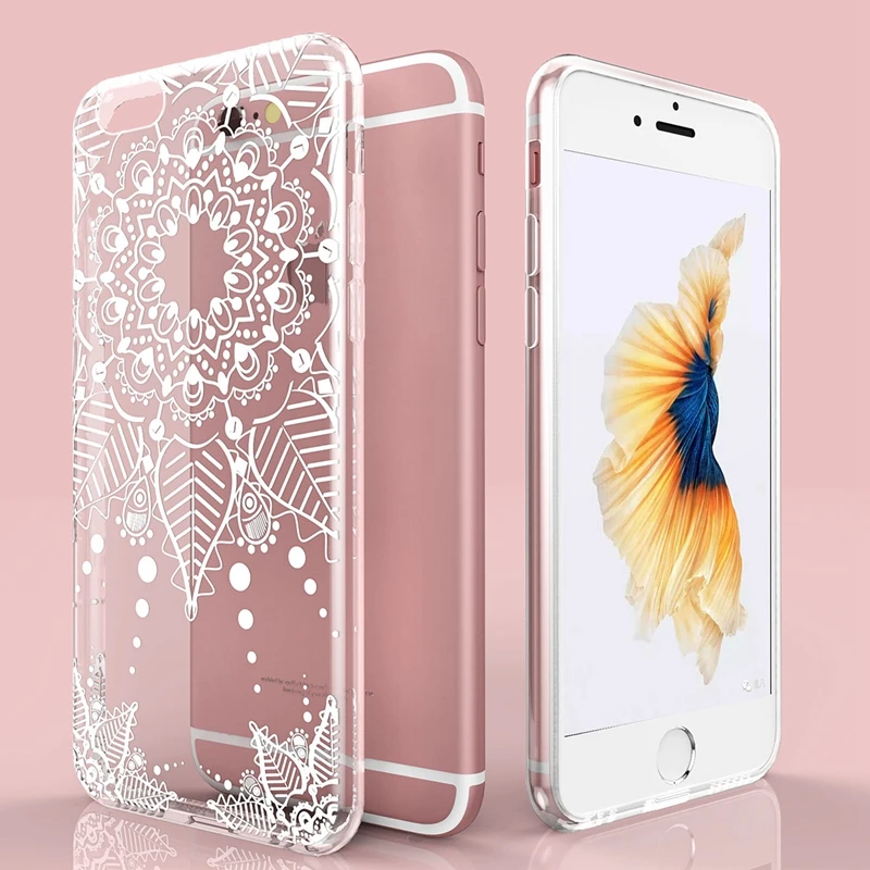 Для iPhone 6 Чехол модные шикарные Кружево чехол для Apple 6/6 S плюс 5 5S SE прозрачный ТПУ