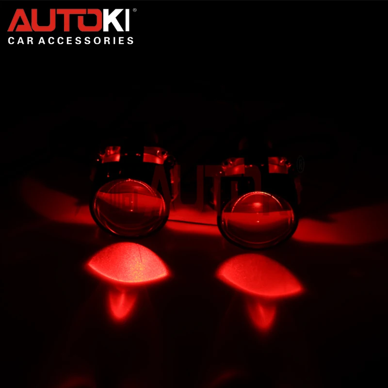 Autoki 2 шт. LED цветной RGB Devil Eyes Hella 5 Q5 Bi xenon объектив Автомобильный Demon Eye для фар