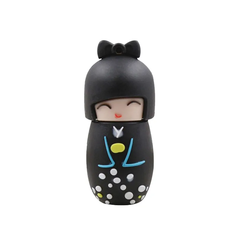 Black Мультяшный флеш-накопитель японские куклы кимоно девушка usb флэш-накопитель 64 ГБ 32 ГБ 16 ГБ 8 ГБ 4 ГБ флэш-карта памяти Флешка для детей Подарки - Цвет: Black