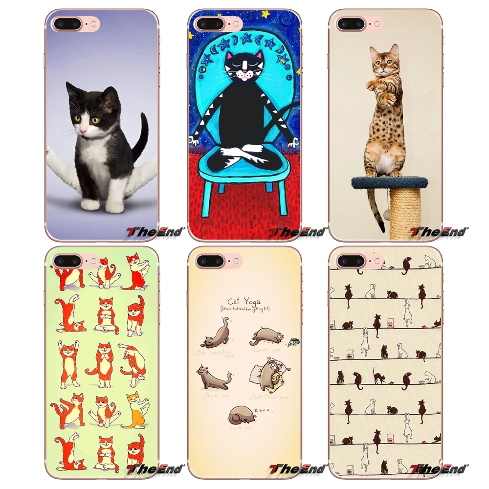 For iPhone X 4 4S 5 5S 5C SE 6 6S 7 8 Plus Samsung Galaxy J1 J3 J5 J7 A3 A5 2016 2017 Pop Popular Yoga Cats Style Silicone Case | Мобильные
