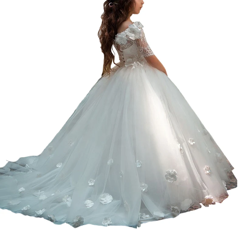 Abaoсвадебные платья для первого причастия девочек с коротким рукавом бальные