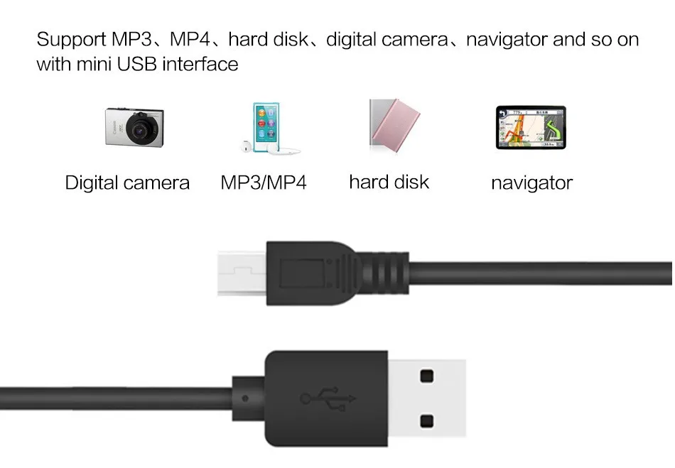Мини USB кабель для передачи данных камеры на жестком диске Mp3 автомобильный