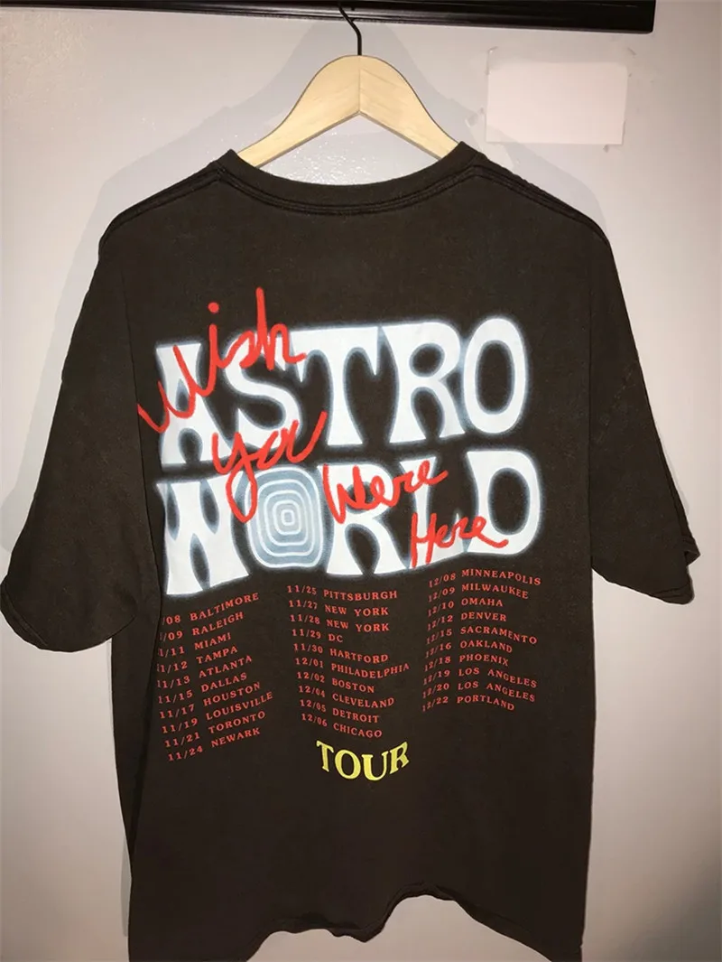 Трэвиса Скотта ASTROWORLD Festival Pop Up футболка для мужчин и женщин Топ тройник ASTROWORLD футболки