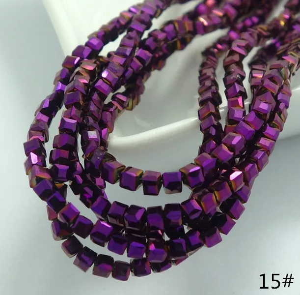 200 шт кубические Хрустальные стеклянные бусины 2 мм DIY - Цвет: purple