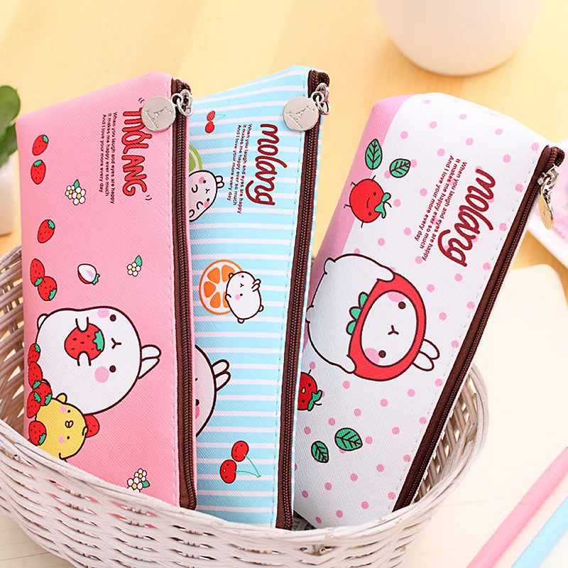 Kawaii Rabbit Водонепроницаемый чехол карандаш из ткани Оксфорд сумка для девочек милый розовый большой футляр