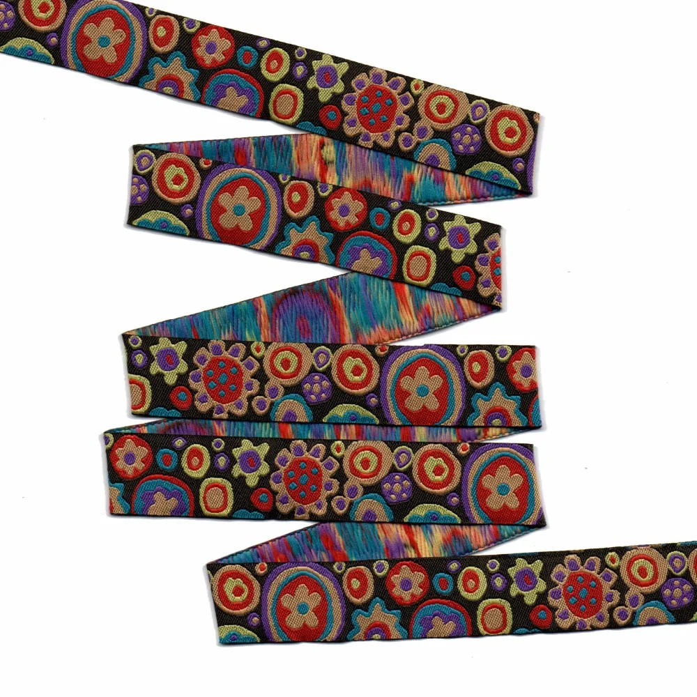 

ZERZEEMOOY 7/8" 22MM 5yards/lots Flower Dog Collar Ribbon Woven Jacquard Ribbon