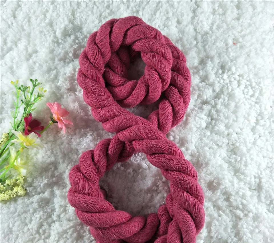Rosered 2 м 20 мм экологичный хлопок шнур высокой прочности витой хлопчатобумажный канат домашний мешок декоративные бусы DIY домашний текстильные аксессуары ремесло - Цвет: Rosered