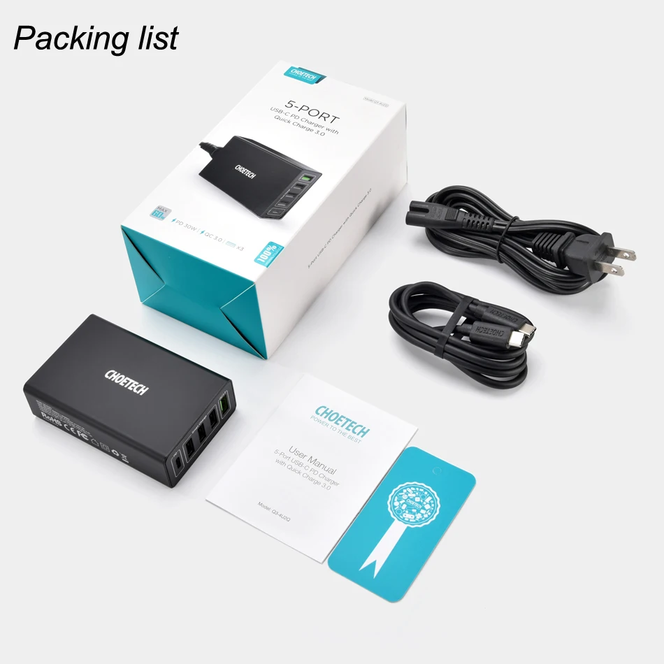 CHOETECH Quick Charge 3 0 Multi станция для зарядки с Usb QC3.0 PD зарядка iPhone Google Pixel samsung S9 Xiaomi Mi
