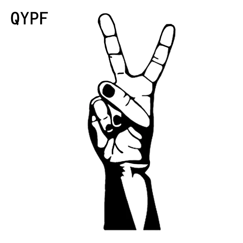 

QYPF 16,1*6,5 см, самая крутая графическая виниловая Автомобильная наклейка для рук и ножниц, высококачественное украшение, черный, серебряный цв...