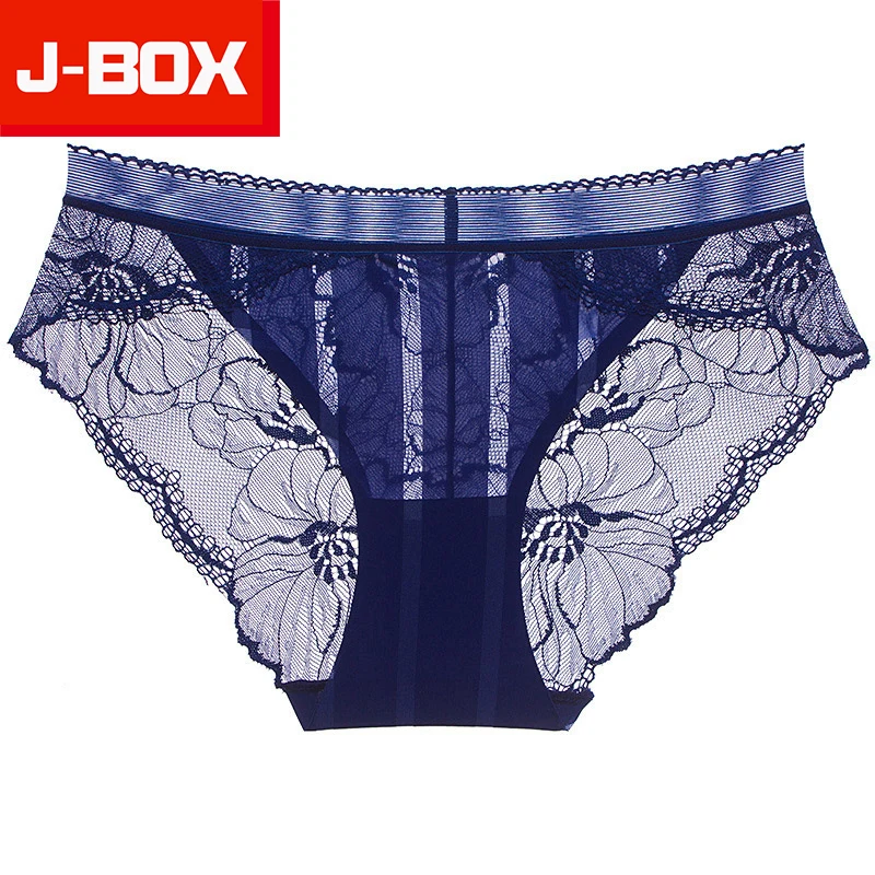 J-BOX дамское нижнее белье Для женщин трусики Соблазнительные трусики из кружева прозрачный с низкой посадкой хлопковые трусы, нижнее белье, Ice Silk(искусственное волокно новые трусы-шорты