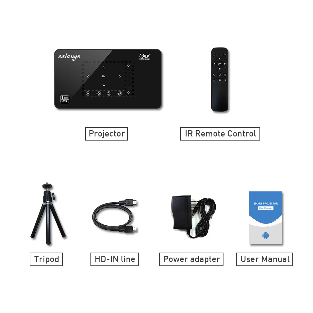 Salange P10 Mini Projector Android 4K Bluetooth 4.0 WiFi Full HD 1080P HDMI Home theater Portable Projetor Beamer |