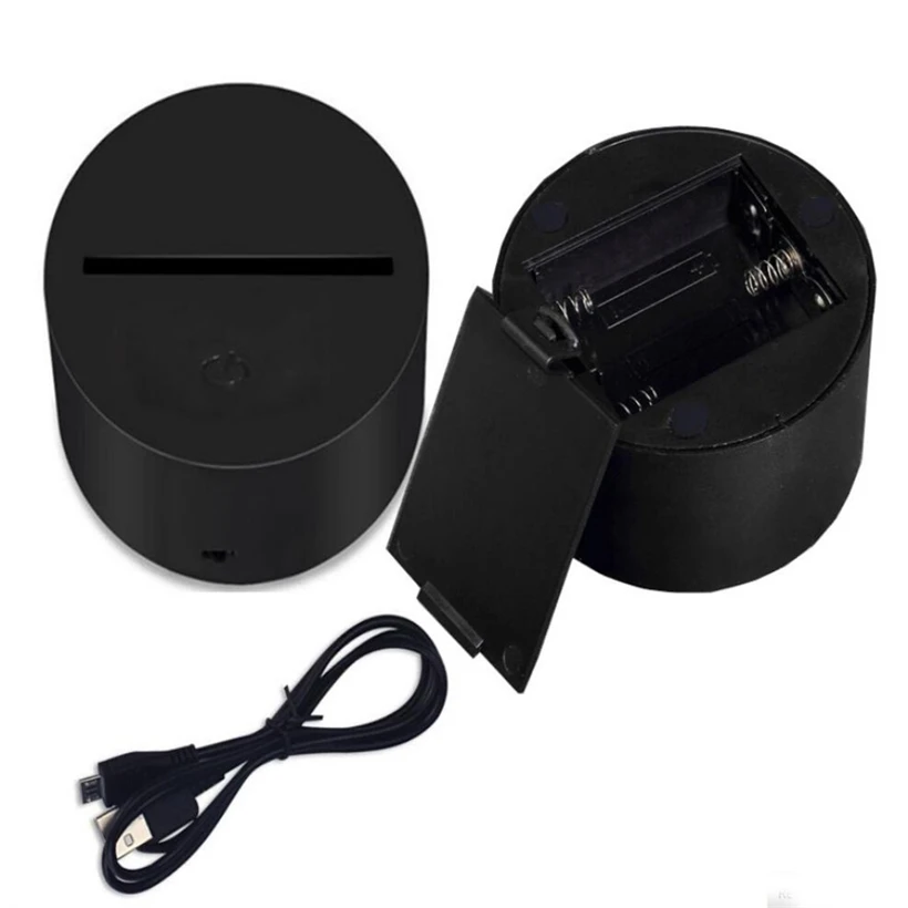 Горячая 3D иллюзия следов ночник акриловый USB сенсорный пульт дистанционного 7