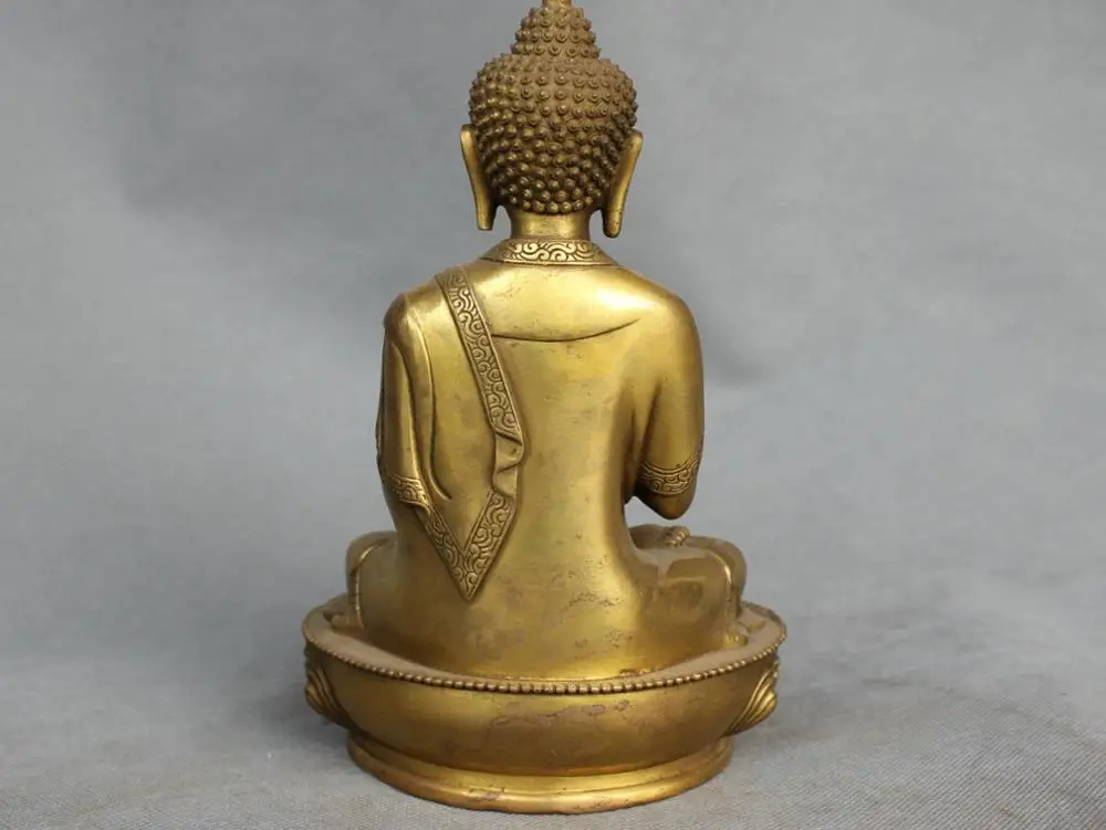 

8'' China Tibet Shakyamuni Buddha Bronze Brass Statue Figurine