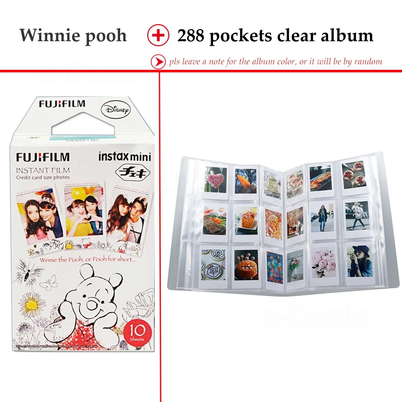 Пленка моментальной печати Fujifilm Instax Mini Winnie the Pooh 10 листов fr 9 8 7s 70 90 25|Фотоплёнка| |