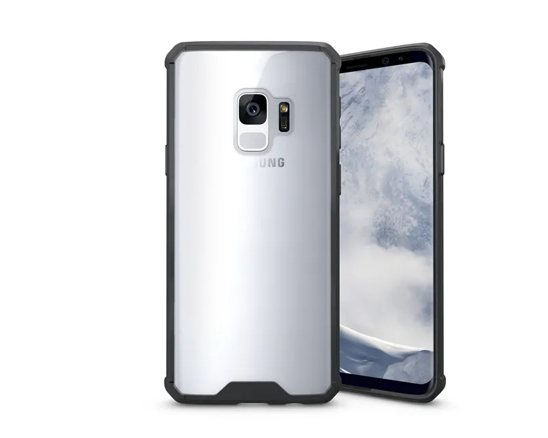 For Samsung Galaxy S9 Case Rugged Armor Transparent Hybrid Shockproof Holster Hard Phone Protective Cove |