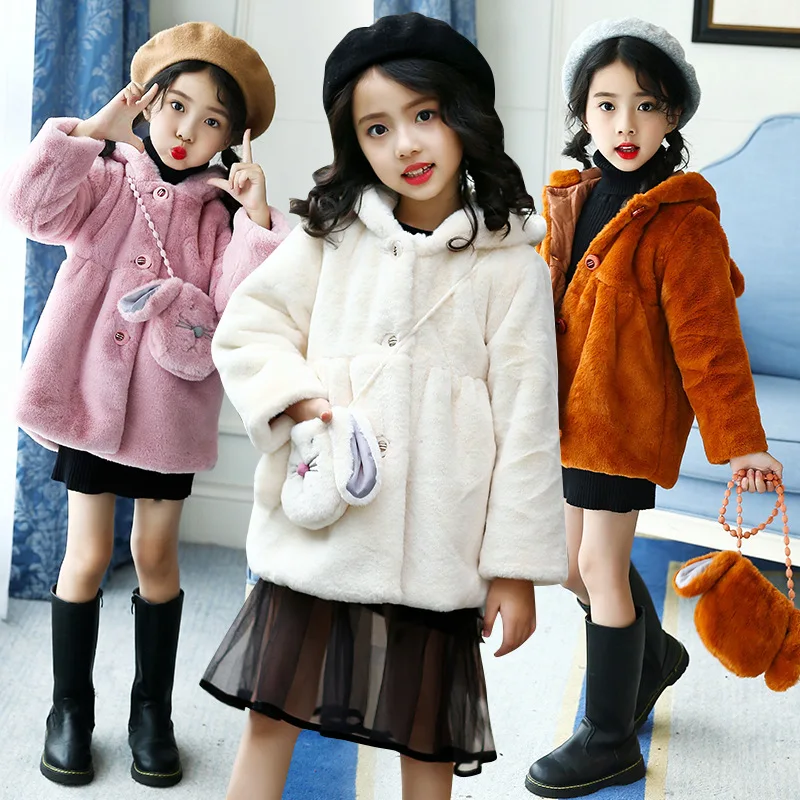 Детская осенне-зимняя безрукавка с кроличьими ушками пальто из искусственного