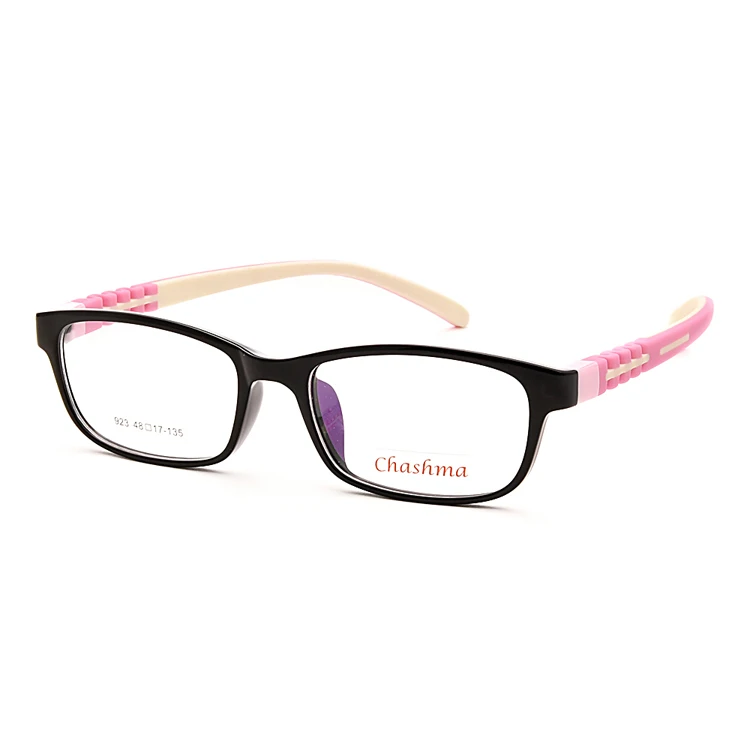 Black with Pink Чашма бренд дети 10 11 12 лет девочка подростков очки мальчик очки TR 90 резиновая оправа Prescrpiton очки оправа ребенок 48 - Цвет оправы: Black with Pink