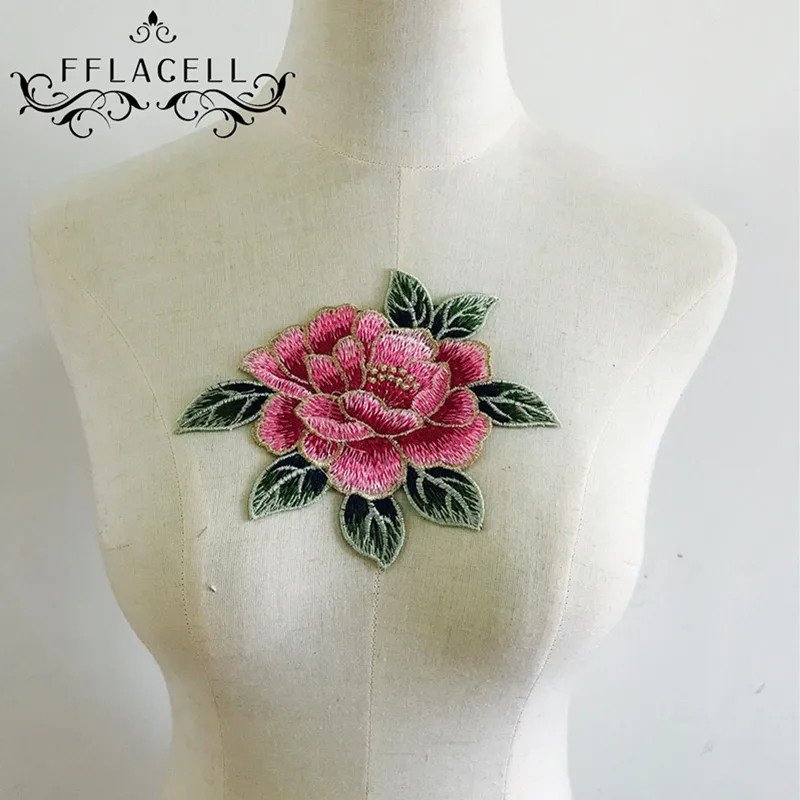 FFLACELL Лотос вышитые нашивки цветы Железный На апплике шитье на патч ремесло