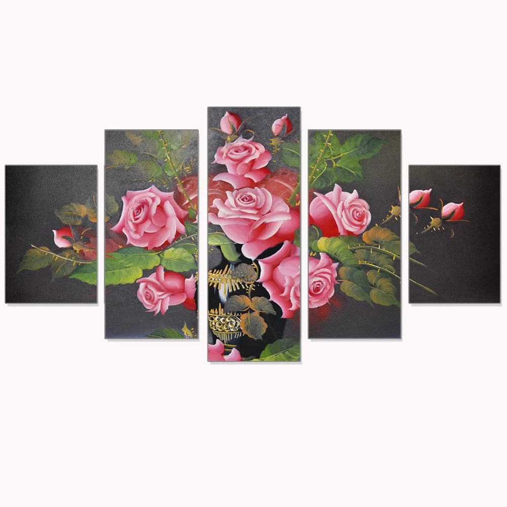 

Hot Selling Flowers Canvas Painting Unframed Art Print and Poster on The Wall Home Decoration Modular for Room Wall 5pcs
