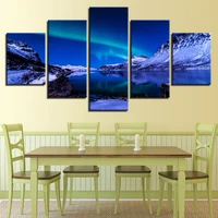 hd printed picture unframed canvas wall art living room 5 pieces aurora borealis iceberg ocean landscape home decor painting