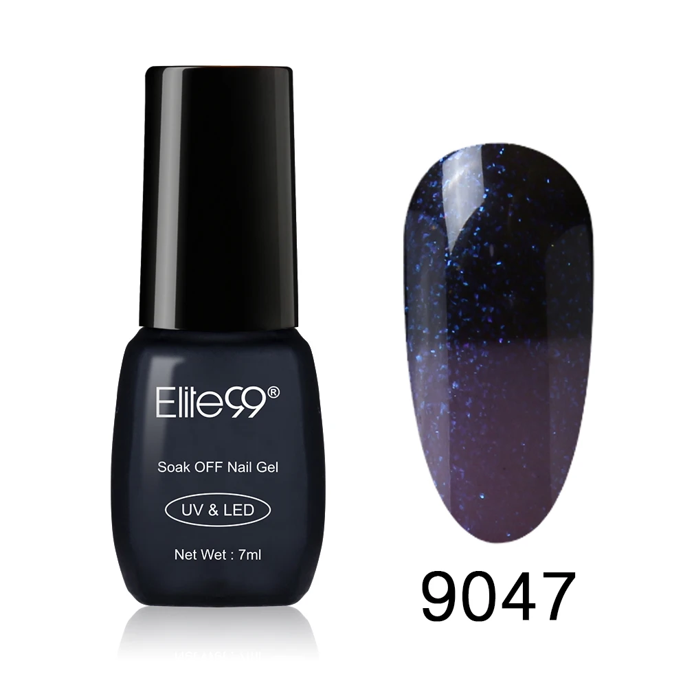 9047 Elite99 7 мл Гель-лак для ногтей Хамелеон Температура Цвет меняющий лак для ногтей меняющий цвет под воздействием тепла УФ Гель-лак для ногтей - Цвет: 9047