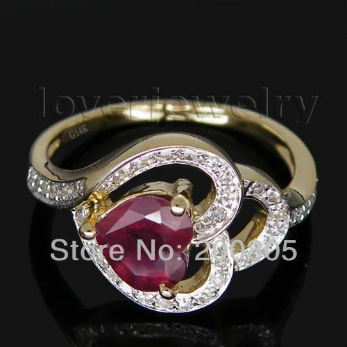 Кольцо LOVERJEWELRY из желтого золота 14 карат обручальное кольцо с натуральным