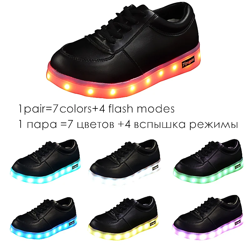 7 ipupas; Светодиодный светильник; кроссовки; Цвет Черный; обувь для мальчиков; led Schoenen; пара; повседневная детская обувь; Homme Chaussures melnon Shuffle; Светящиеся кроссовки