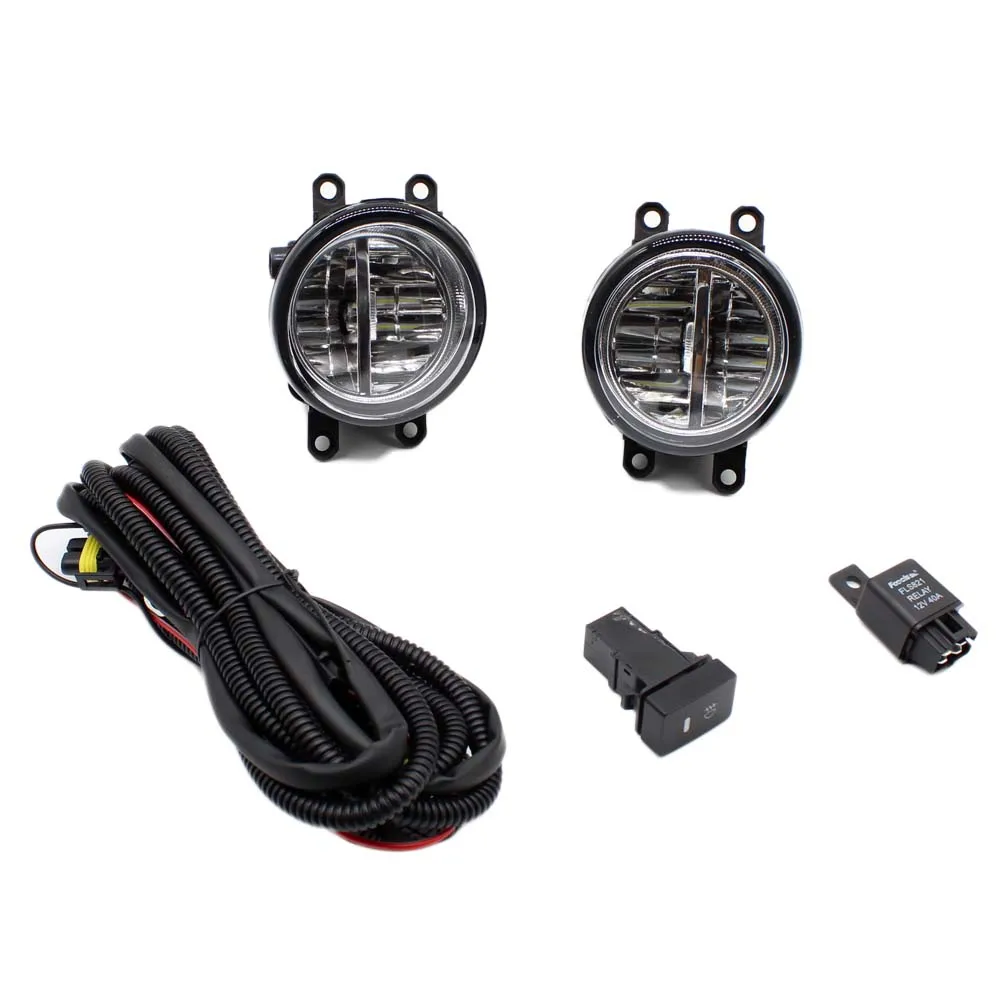 

For Toyota Yaris 2006-2013 H11 Wiring Harness Sockets Wire Connector Switch + 2 Fog Lights DRL Front Bumper LED Lamp