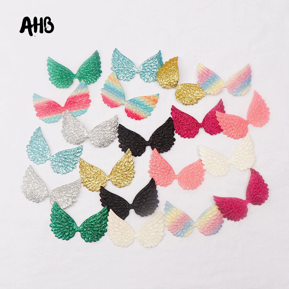 AHB блестящие нашивки крылья Красочные Крылья ангела для DIY волос Лук детская игрушка одежда материал ручной работы ремесло аксессуары 20шт