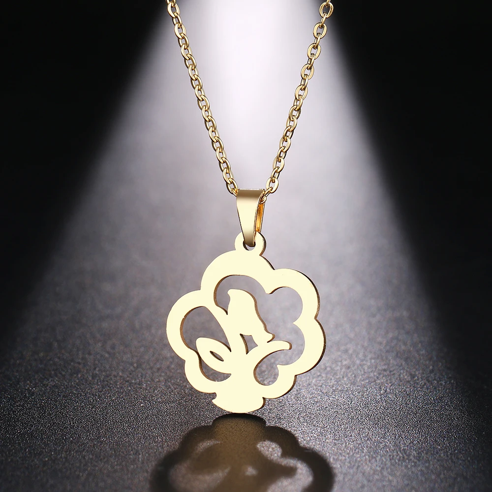 Женское Ожерелье из нержавеющей стали CACANA Золотое и серебряное ожерелье с