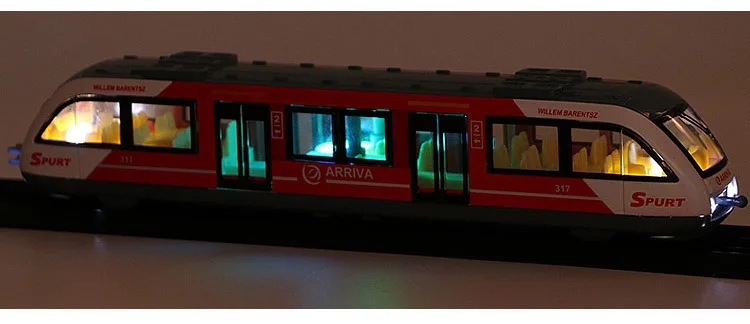 1:32 детский поезд метро игрушка Моделирование CRH высокоскоростной вагон Модель со звуком и светильник подарок для мальчика