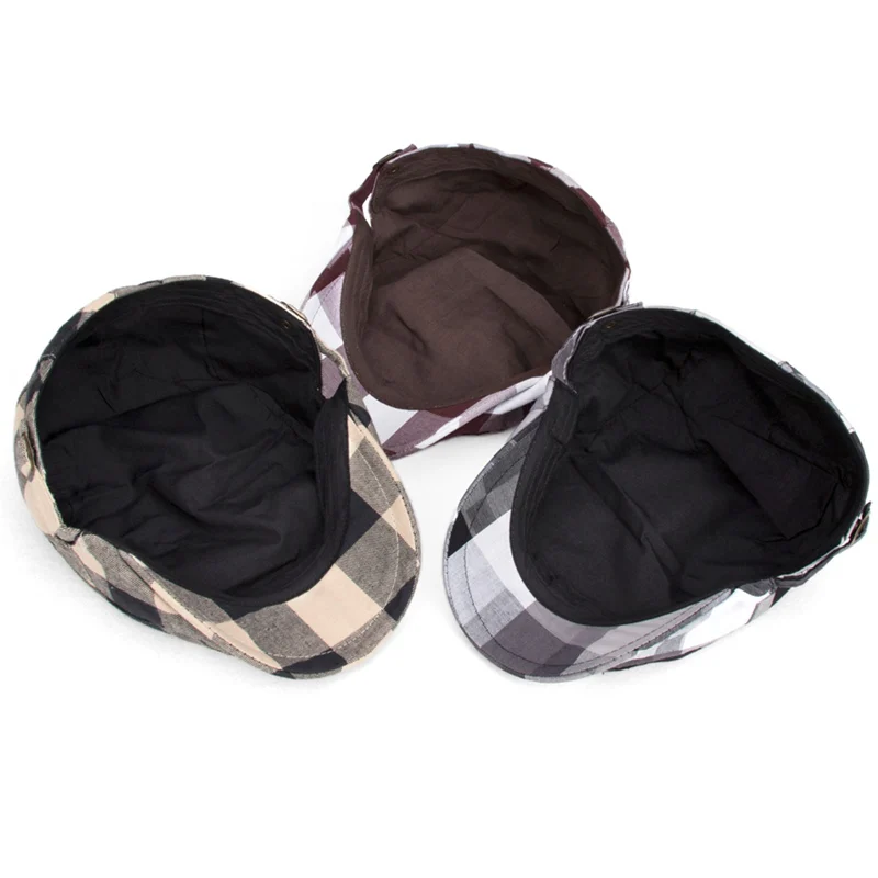 

Cap Men british style hat for man plaid casual male cap elegant male beret hat for man