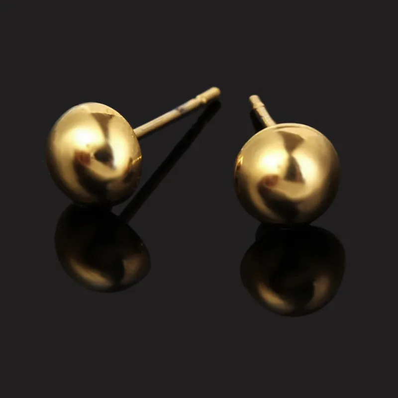 2 пары 10 мм полукруглые изумительные гладкие желтые золотые женские половинки