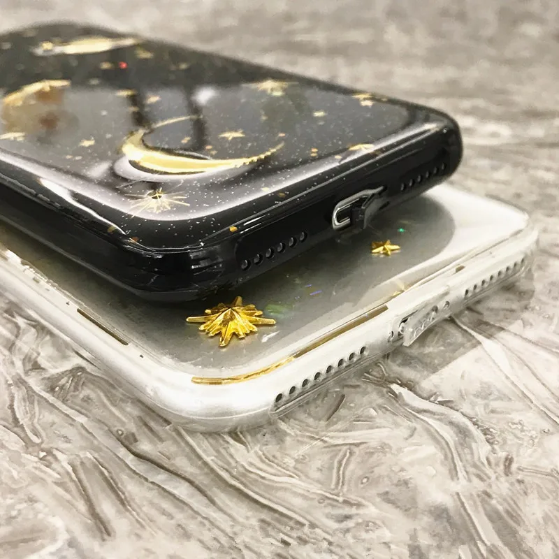 Блестящий Мягкий силиконовый чехол с планетами и звездами для iPhone 11 блестящий