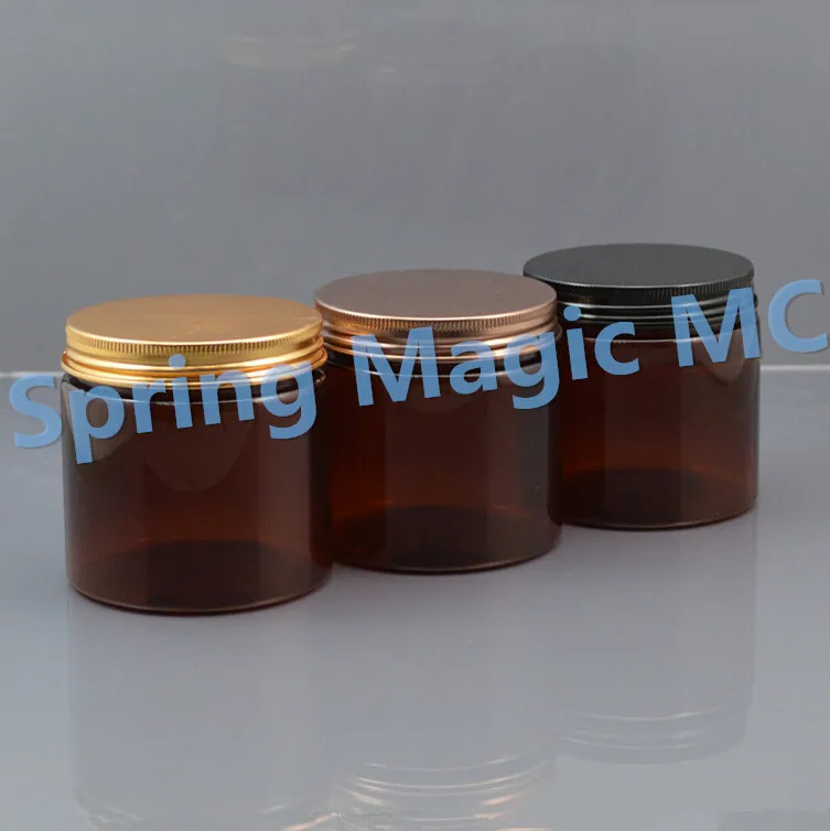 Коричневая бутылка для крема из ПЭТ 200 г с фотографией маски/воска волос/крема