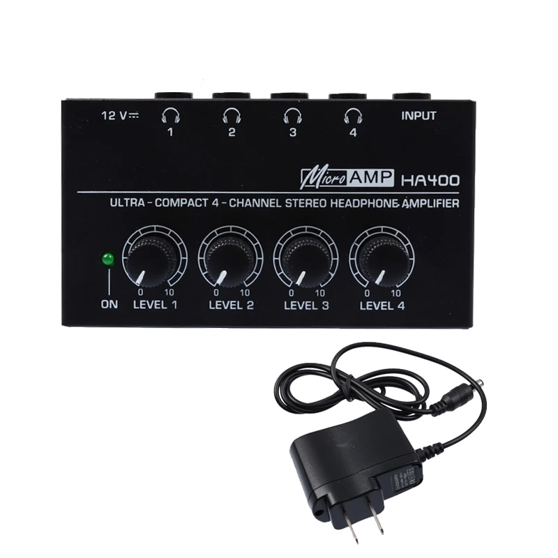 Черный цвет слоновой кости ультра 4 канала стерео наушники HA400 усилитель Microamp с