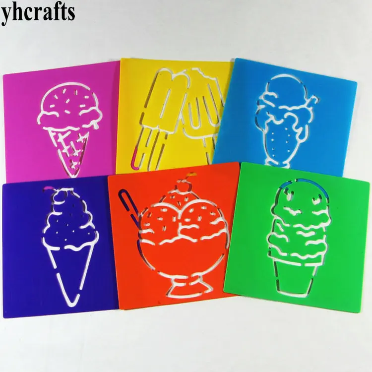 6 шт./лот трафарет для творчества Icecream подарки на день рождения летние ремесла и