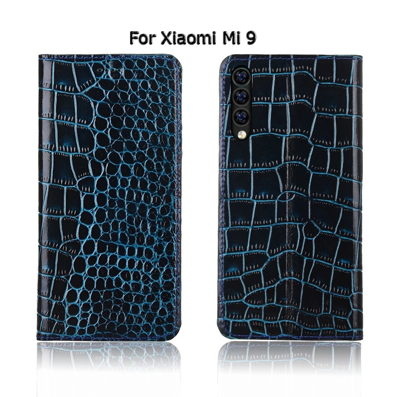 Топ из натуральной коровьей кожи чехол для Xiaomi mi 9 mi 9 Se 9se CC9 CC9e чехол-подставка Флип Крокодил зерна чехол для телефона
