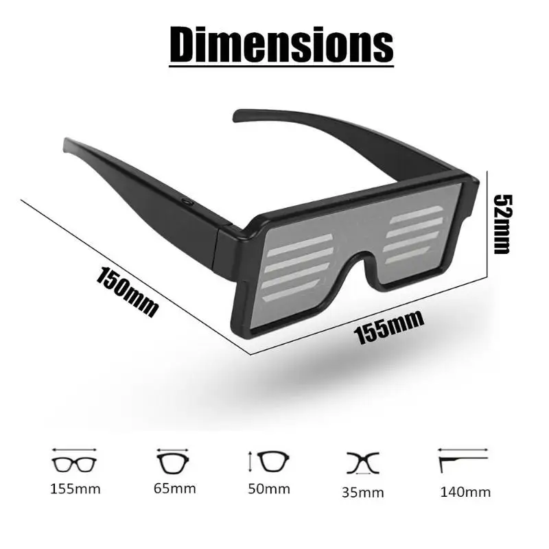 LED Light-emitting Glasses Dynamic Flash Display Eight Patterns USB Charging Bar Night Club Party Atmosphere Shutter | Дом и сад