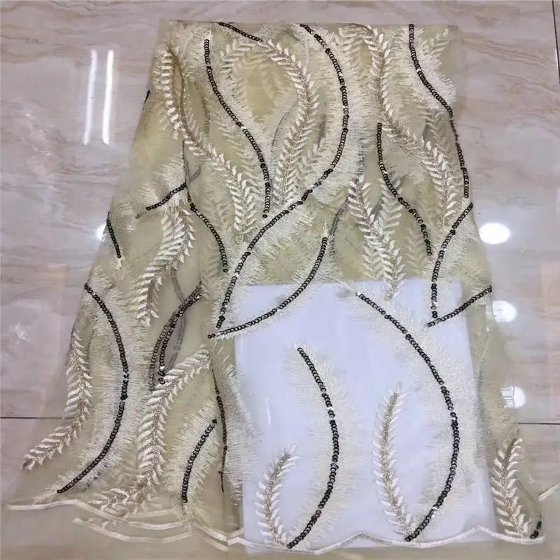 Африканская Тюлевая кружевная ткань 2019 вышитая в нигерийском стиле Свадебная