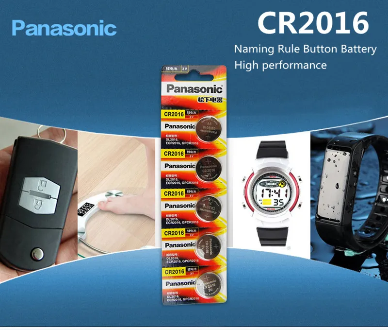 Panasonic Высокое качество литиевая батарея 5 шт./лот 3 в Li-Ion cr2016 кнопка батареи часы монета батареи cr DL2016 ECR2016 GPCR