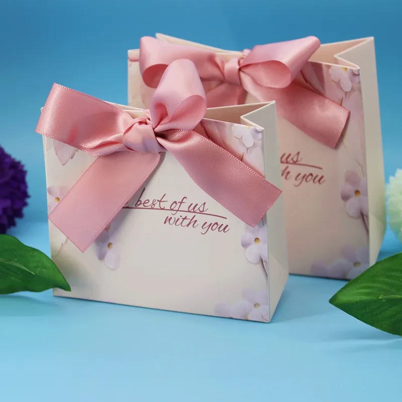 

New Green Pink Gift Bags Wedding Favors and Gifts Box Party Paper Candy Box For Wedding Decoration Baby Shower Supplies