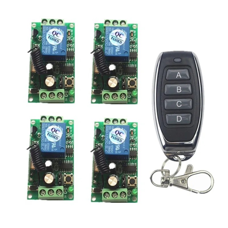 DC 12V 24V 10A 1CH 1 CH Реле Беспроводной RF пульт Дистанционного Управления ABCD кнопочный переключатель передатчик + модуль приемника, 315/433 МГц
