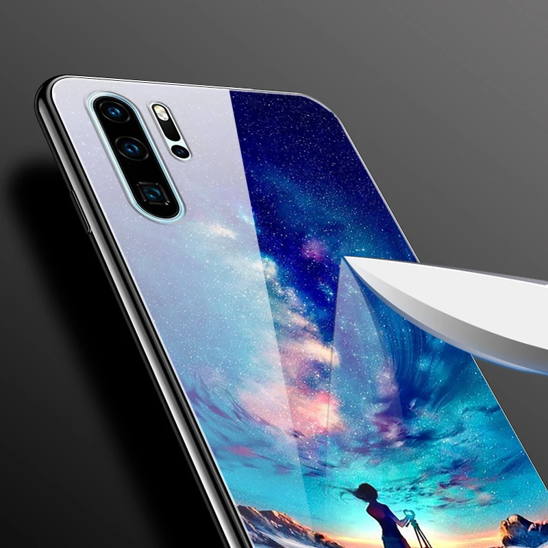 Чехол для Huawei P30 Pro Lite жесткие телефонные чехлы из закаленного стекла P20 P20Pro чехол