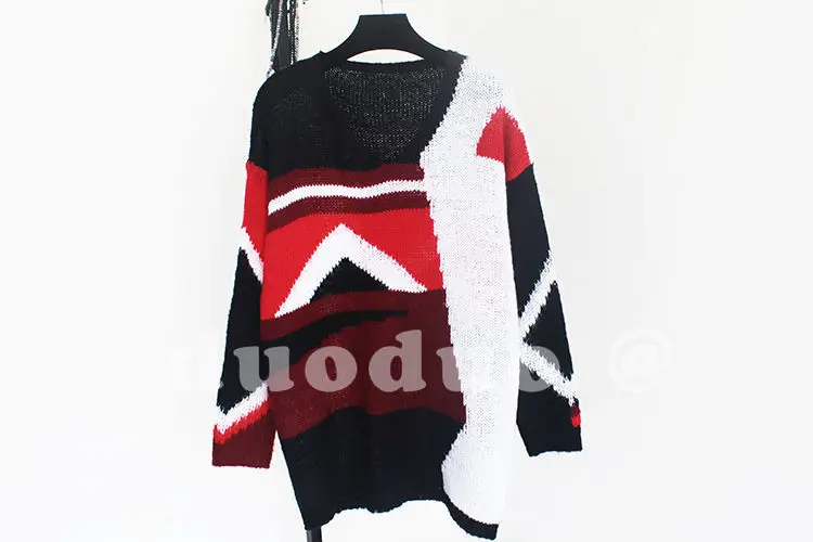 Spring New Arrival 2017 Women Casual Sweater Fashion Geometric V Neck Pullover Female Wool Batwing Sleeve Sexy Loose Top |
