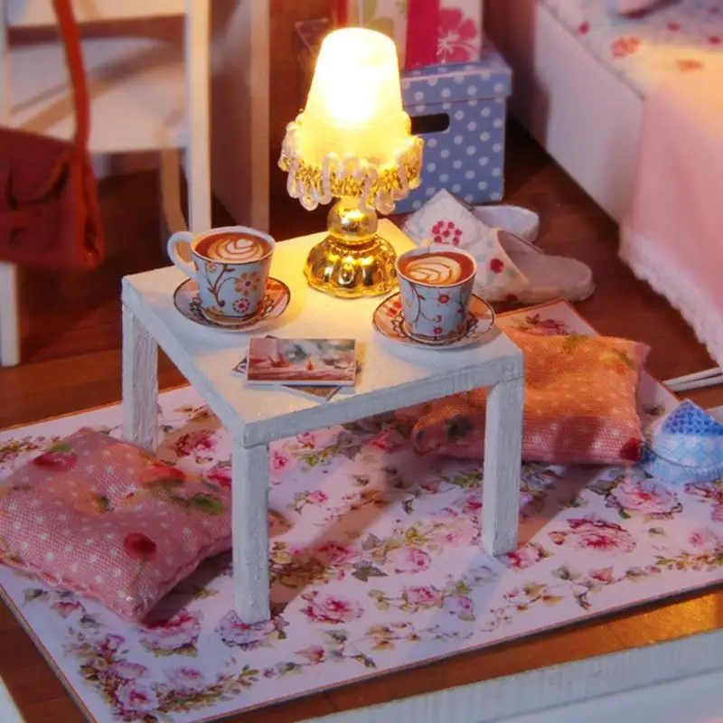 

Miniature Diy DollHouse wooden house furniture model casas en miniatura handmade-assembly kits puzzle toys for children