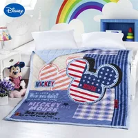 Blue Cartoon Minnie Mouse Shaped Quilts Comforters Bedding Cotton Cover 150*200cm Summer Boys Baby Bedroom Decor American Flag