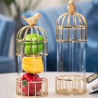 new golden birdcage ornaments model metal vase decoration american country model house decoration