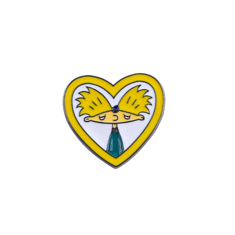 Высококачественные желтые Мультяшные Броши с надписью Love Подарочные броши